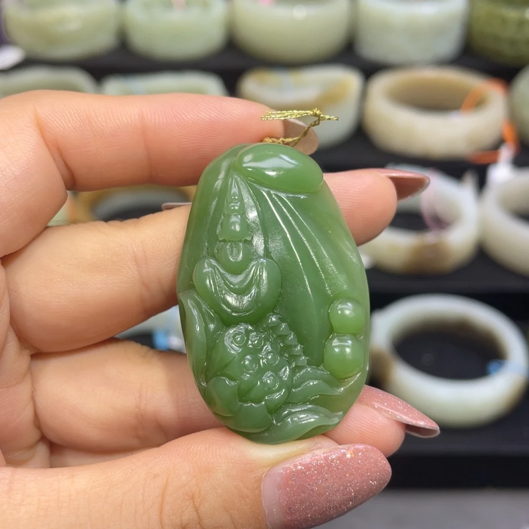和田玉未镶嵌吊坠(不含链)