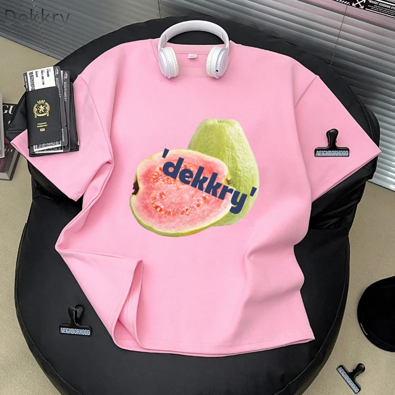 Dekkry夏季百搭设计感宽松休闲潮牌纯棉圆领短袖t恤男女情侣款