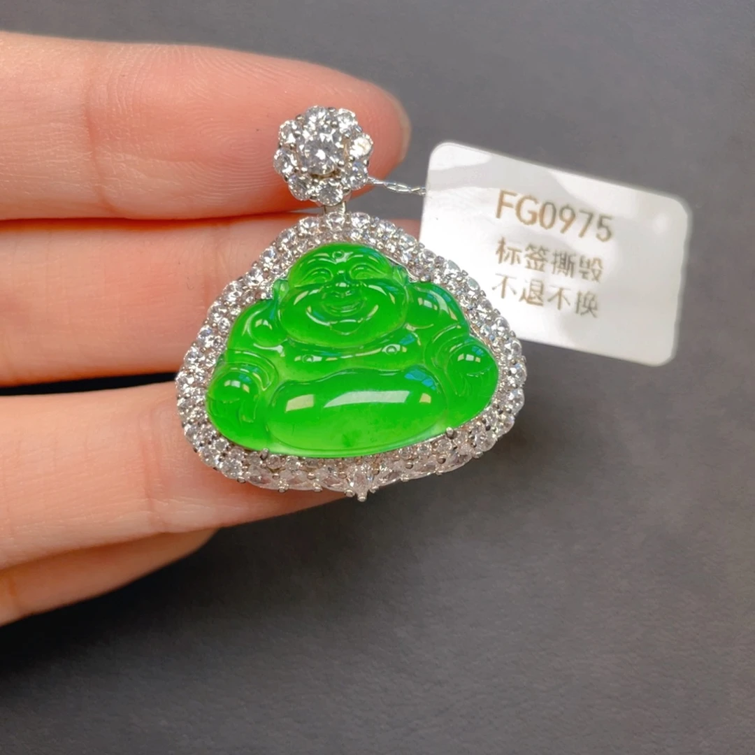 【闪购商品】吊坠(不含链)银S925镶嵌翡翠