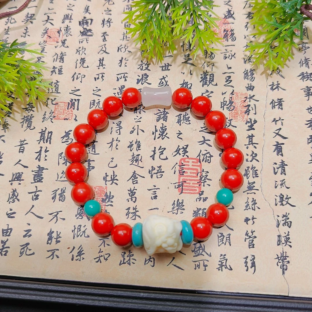 含辰砂工艺品高含量朱砂水飞红砂女生设计款手链8mm礼物
