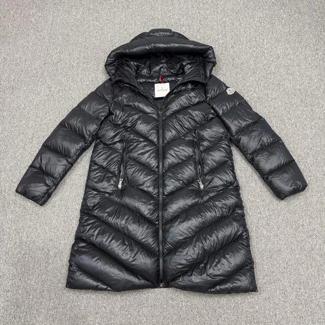 99新 MONCLER 16197280 nz黑色cambales中长款羽绒服外套 3码99新