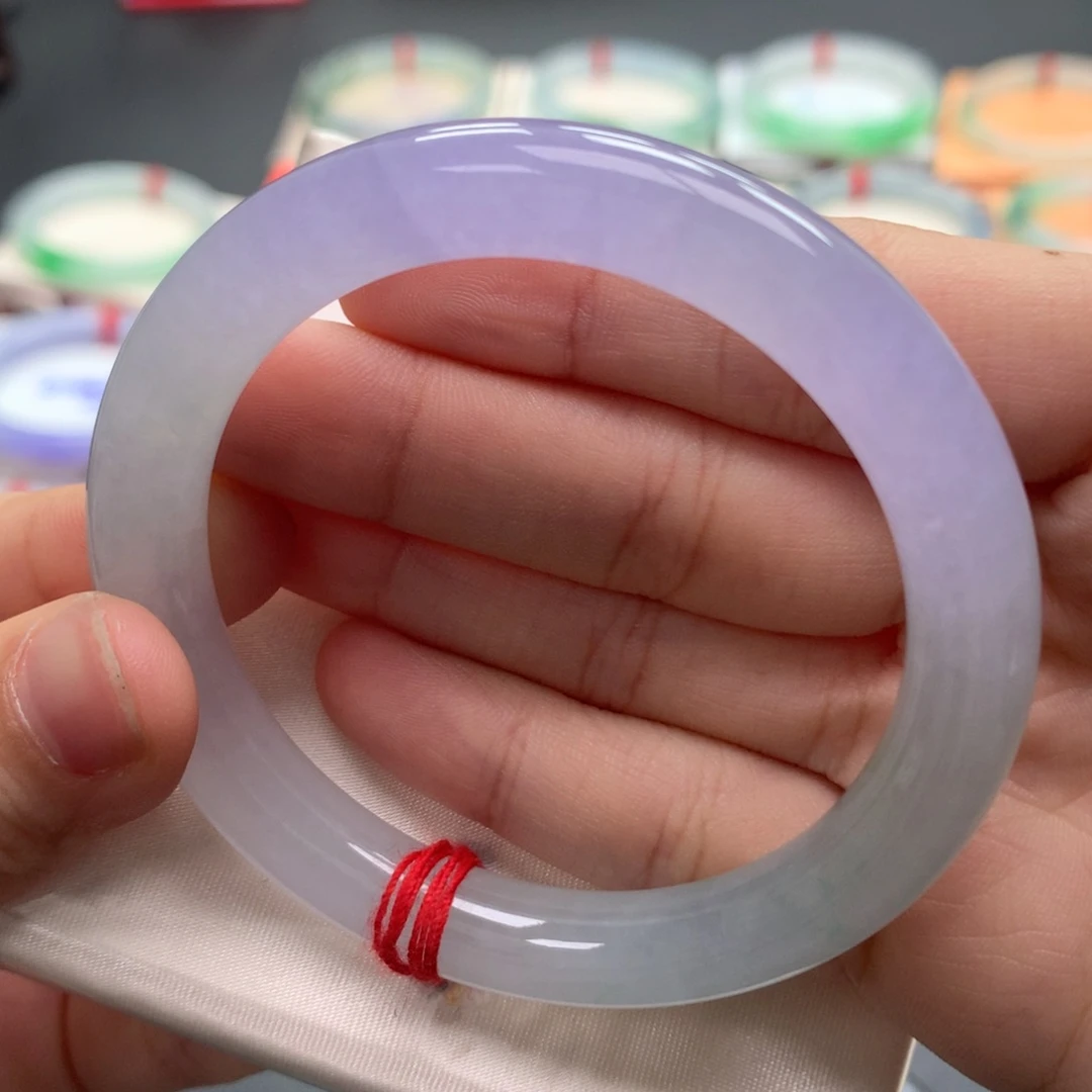 翡翠未镶嵌手镯43号仙女春彩