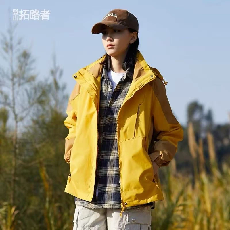 400-499号直播间选款 拼接纯色冲锋衣单冲