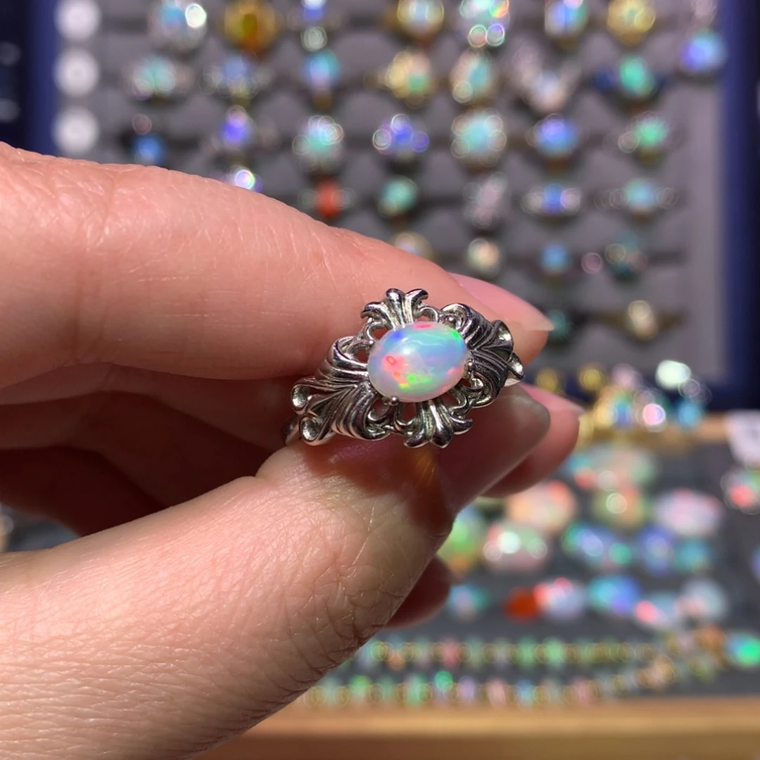 银S925镶嵌欧泊戒指款式