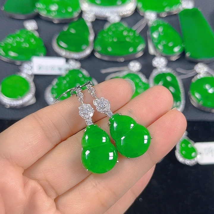 翡翠银S925镶嵌吊坠(不含链)