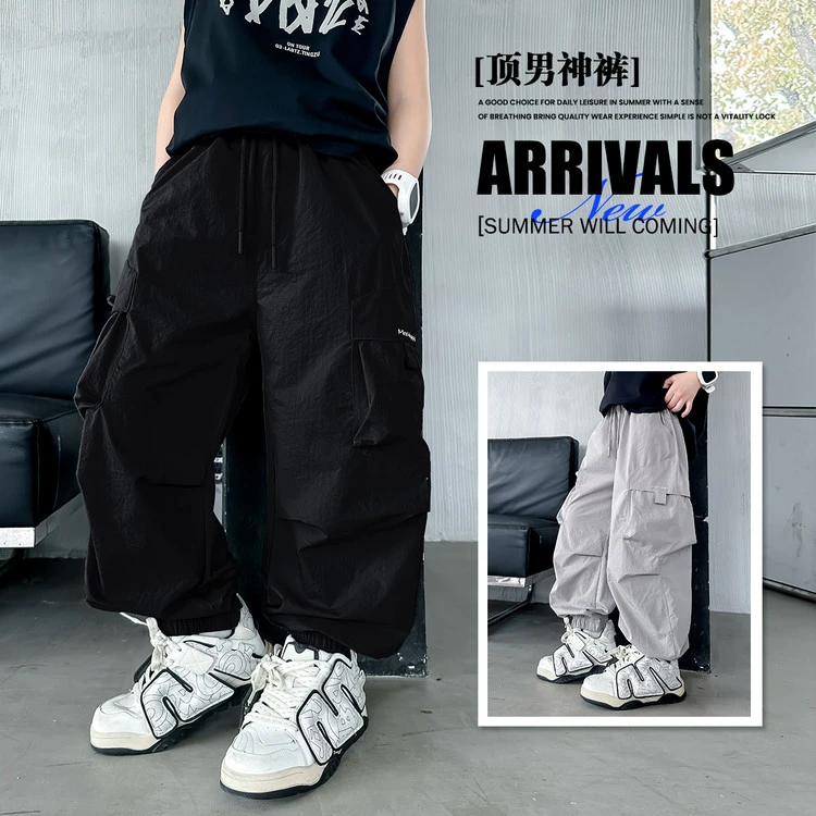 男童裤子夏季新款中大童潮牌帅气工装裤痞帅薄款百搭长裤/KK6680