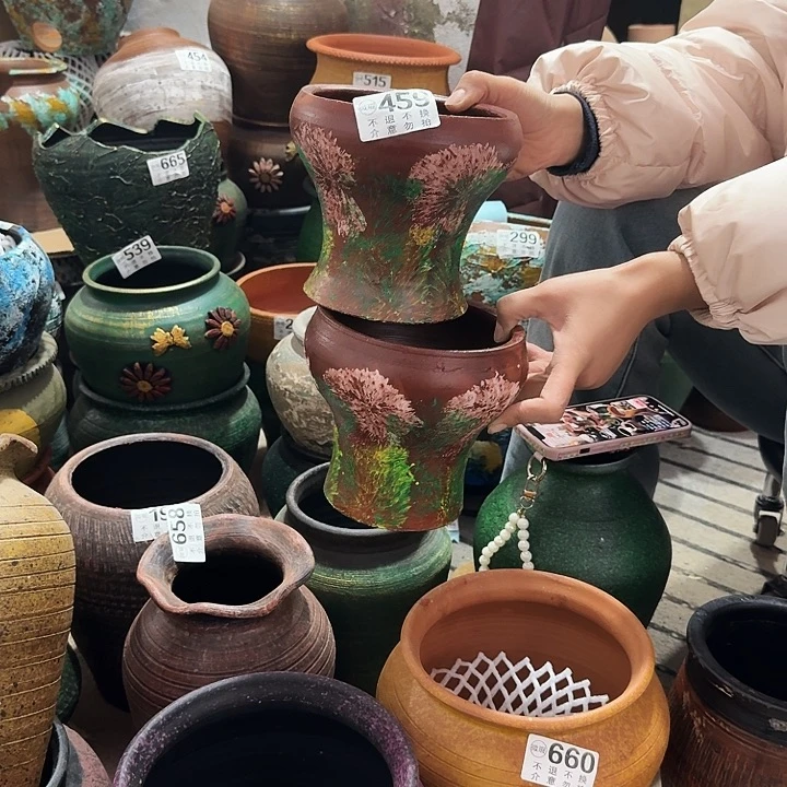 彩绘一对459高度14口径14