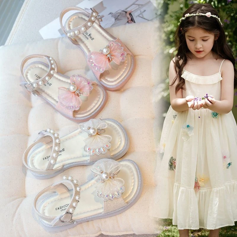 女童凉鞋夏季2025新款爆款中大童儿童软底沙滩夏款洋气女孩公主鞋