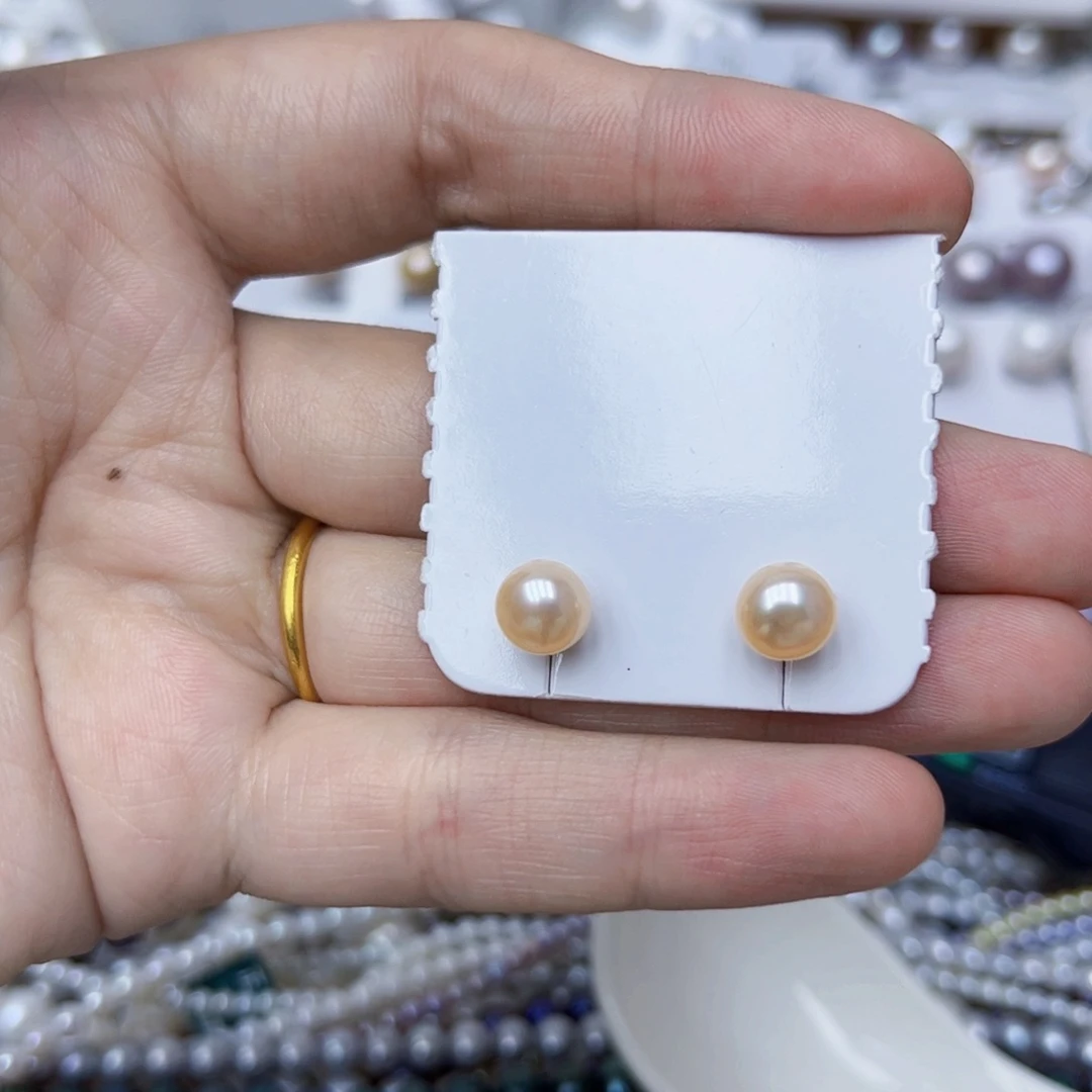 银S925镶嵌淡水珍珠耳饰