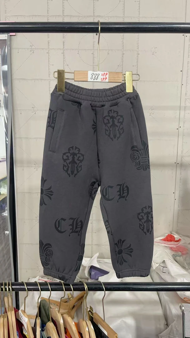 888 满印罗灯笼裤加薄绒 铁灰色   亲子装