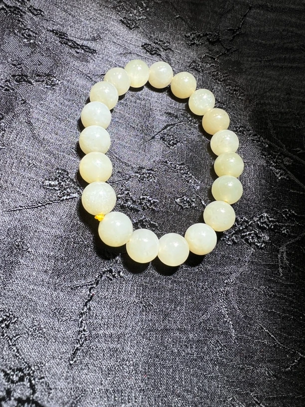 和田玉俄糖料手链小瑕