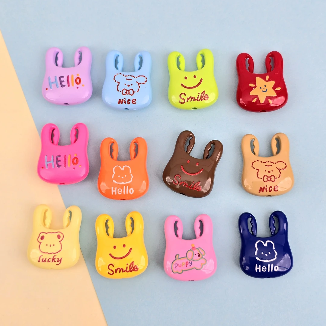 亚克力烤漆通孔可爱包包手提袋diy串珠手机链包挂钥匙扣饰品配件