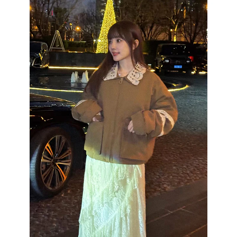 Lulusmiracle【菲奥娜】李小璐同款复古拼接加厚羽绒服