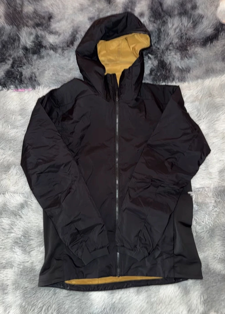 （专属链接）AT连帽保暖常规款男长袖防水棉服休闲运动棉衣黑色防风