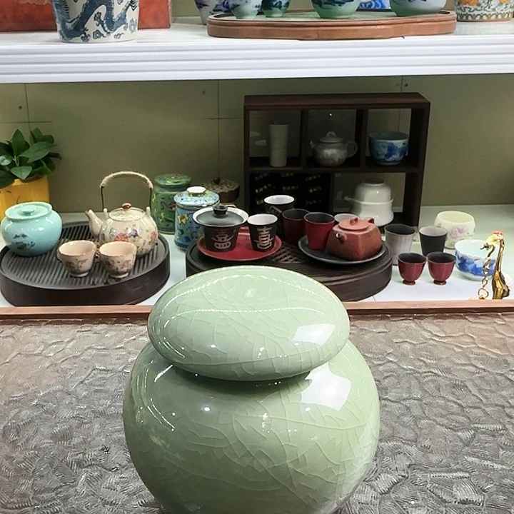 青花瓷器旅行茶具茶叶罐玻璃杯个人杯