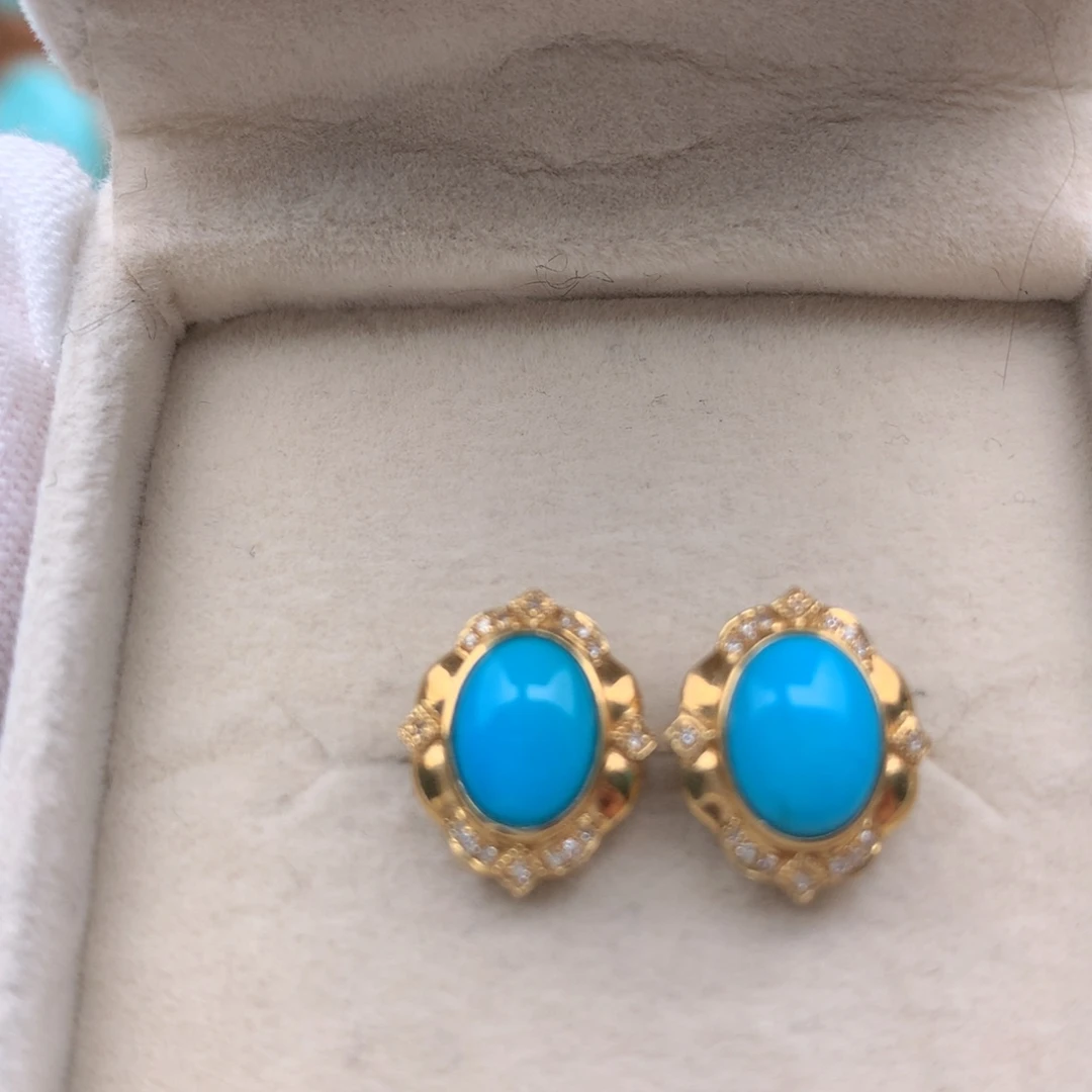 绿松石18K金镶嵌珠宝奇石