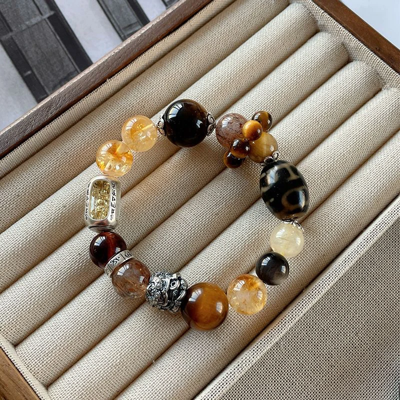 锌合金手链 【恭喜发财】三代大金霸大头姐同款手链