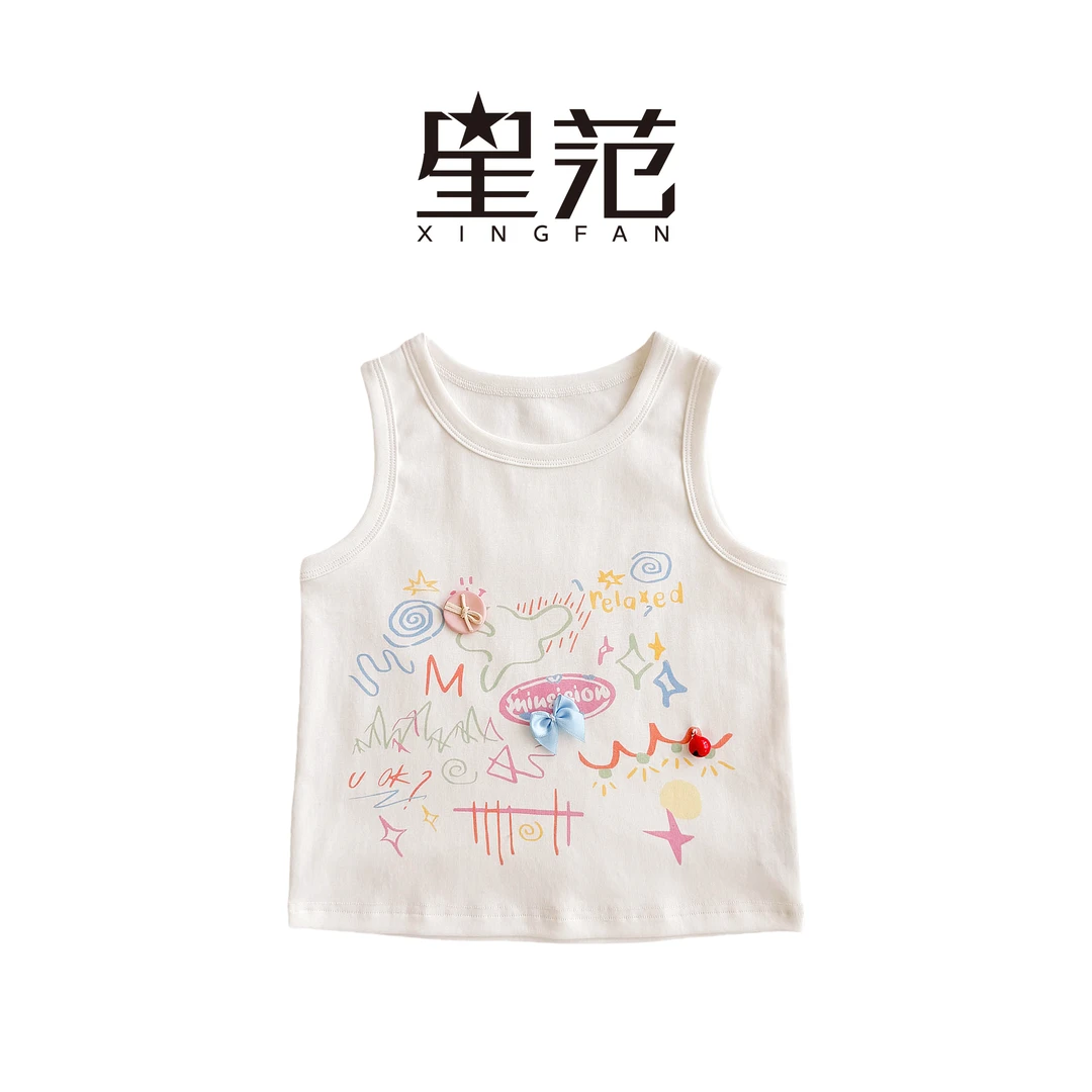 【现货】星范童装2025年夏季新款女童韩版卡通印花背心252-XF-52067