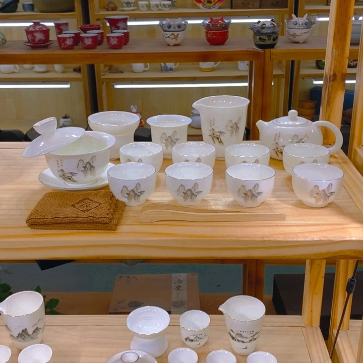 【不止】羊脂玉瓷茶具套装