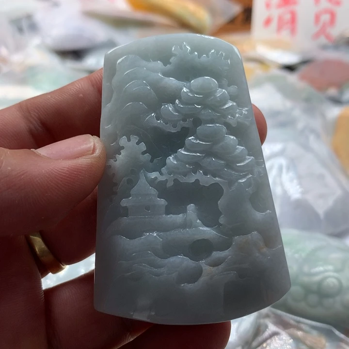 翡翠未镶嵌颈饰保真天然a货翡翠