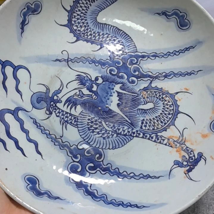 收***道青花盘一个全品大