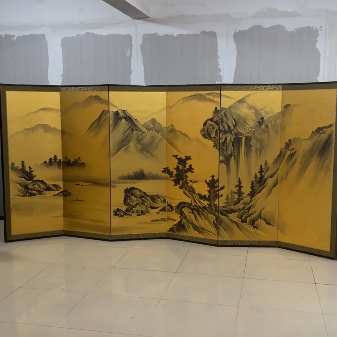 绘画屏风框画茶空间设计