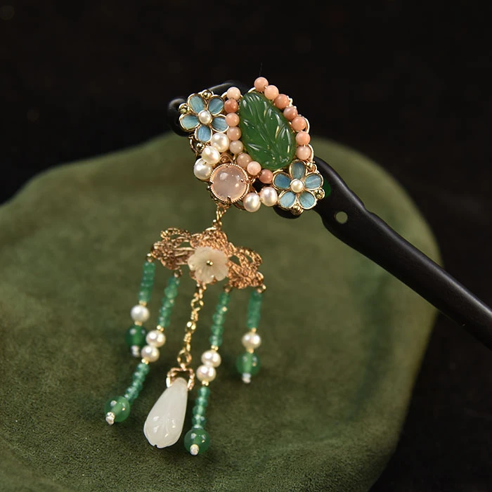 碧疏柔原创手工发簪头饰步摇古风发饰檀木新中式国风旗袍日常百搭