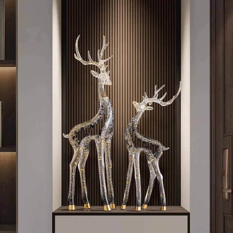 入户玄关大号麋鹿摆件客厅电视柜旁壁龛创意高级感落地装饰品礼物