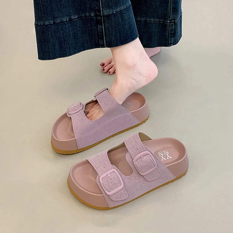 厚底勃肯凉拖鞋女夏季外穿2025新款时尚孕妇防滑不累脚沙滩一字拖