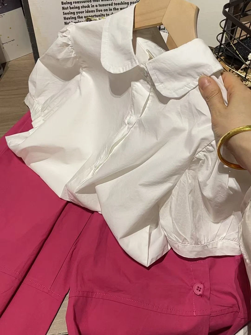 505832  韩版女童休闲舒适百搭潮流简约洋气衬衫