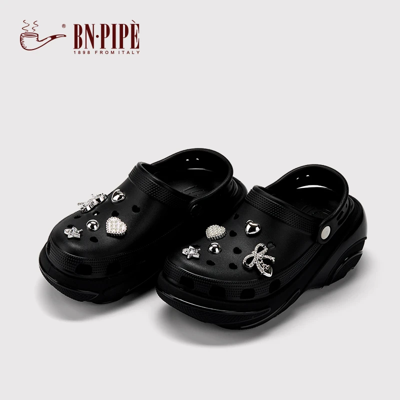 BN.PIPE/百年烟斗厚底洞洞鞋女2025新款凉鞋夏季外穿卡通沙滩鞋