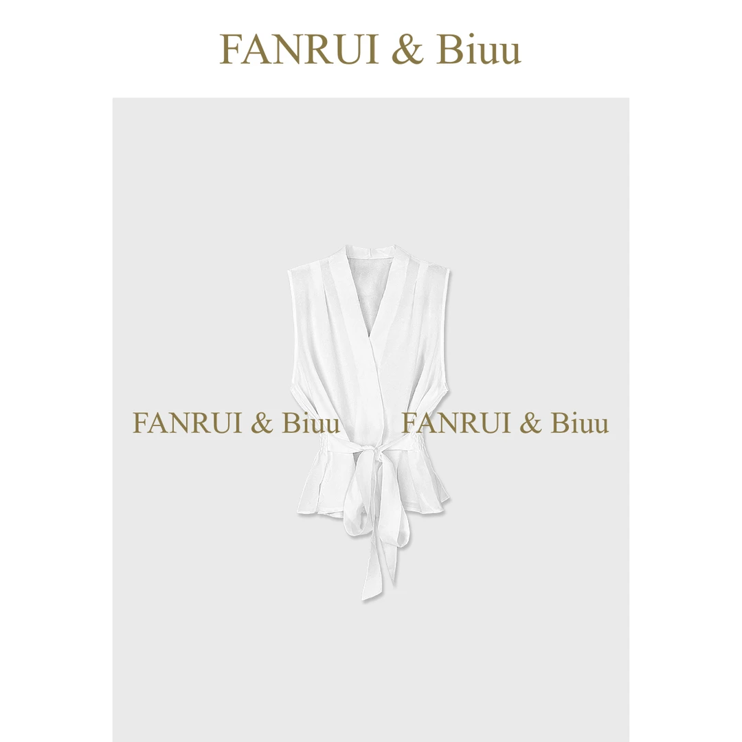 FANRUI/泛芮「翩若」棉麻洋气百搭高级感夏季新款无袖上衣女B16541