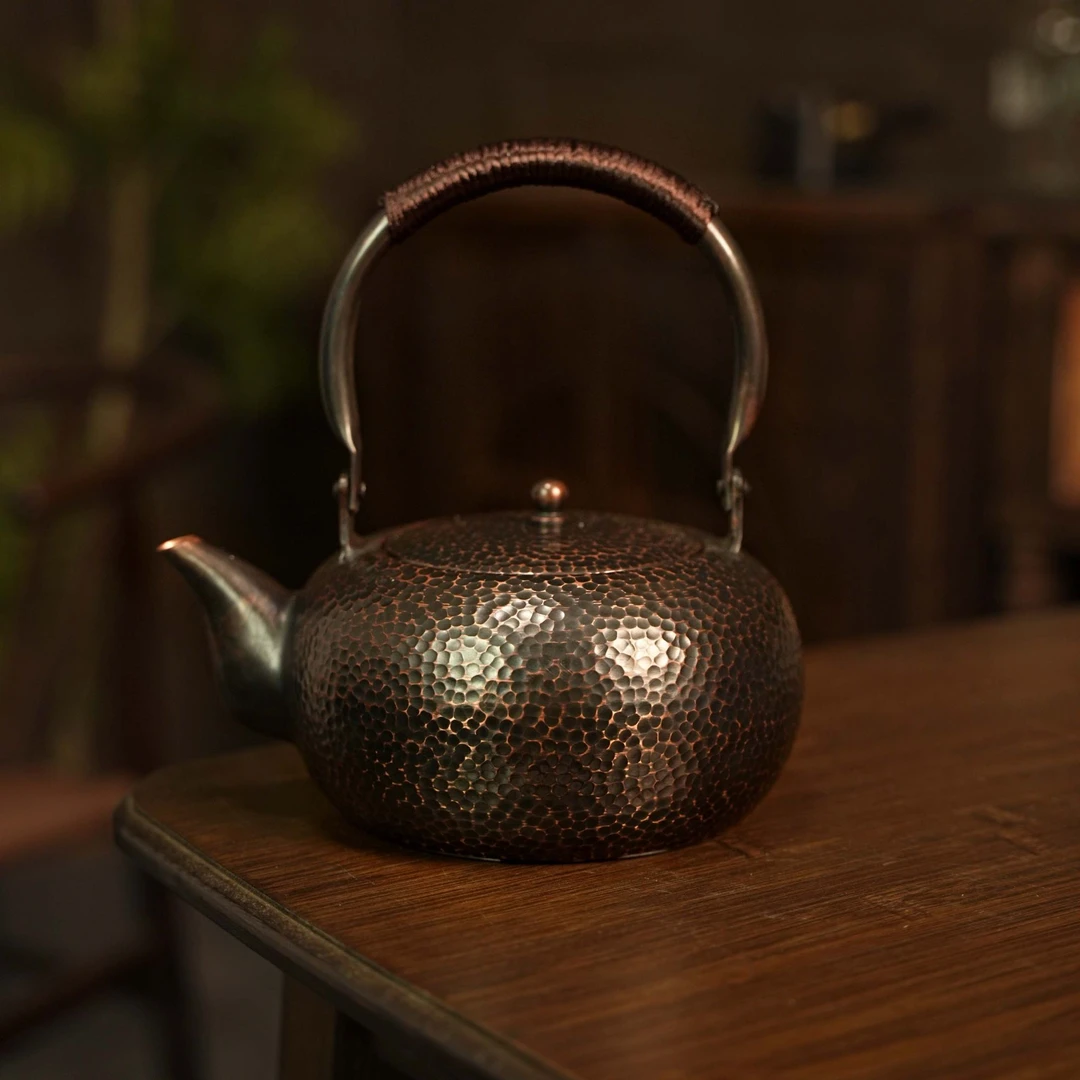 [云器百集]1200ml大容量加厚烧水壶煮茶壶铜壶紫铜电陶炉煮