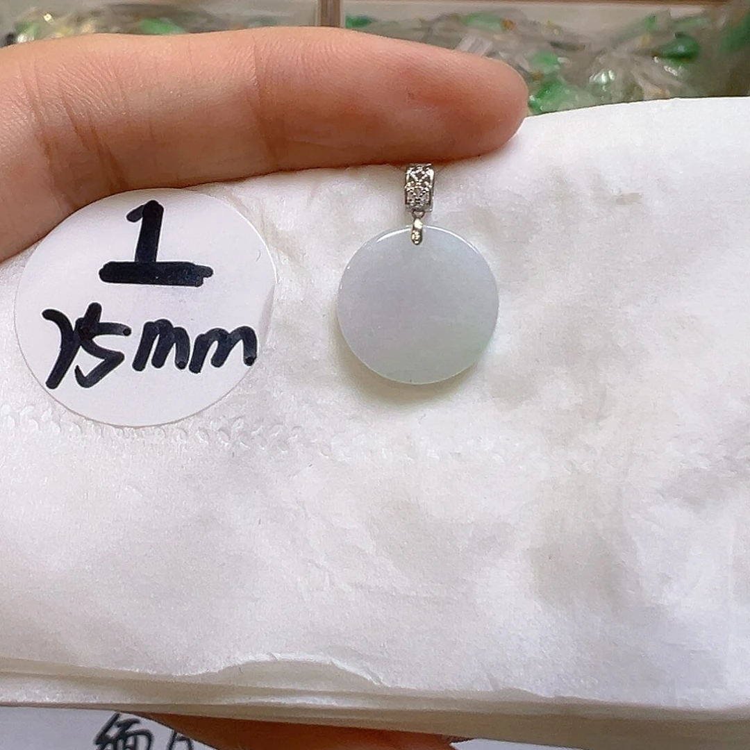 翡翠18K金镶嵌吊坠(不含链)翡翠