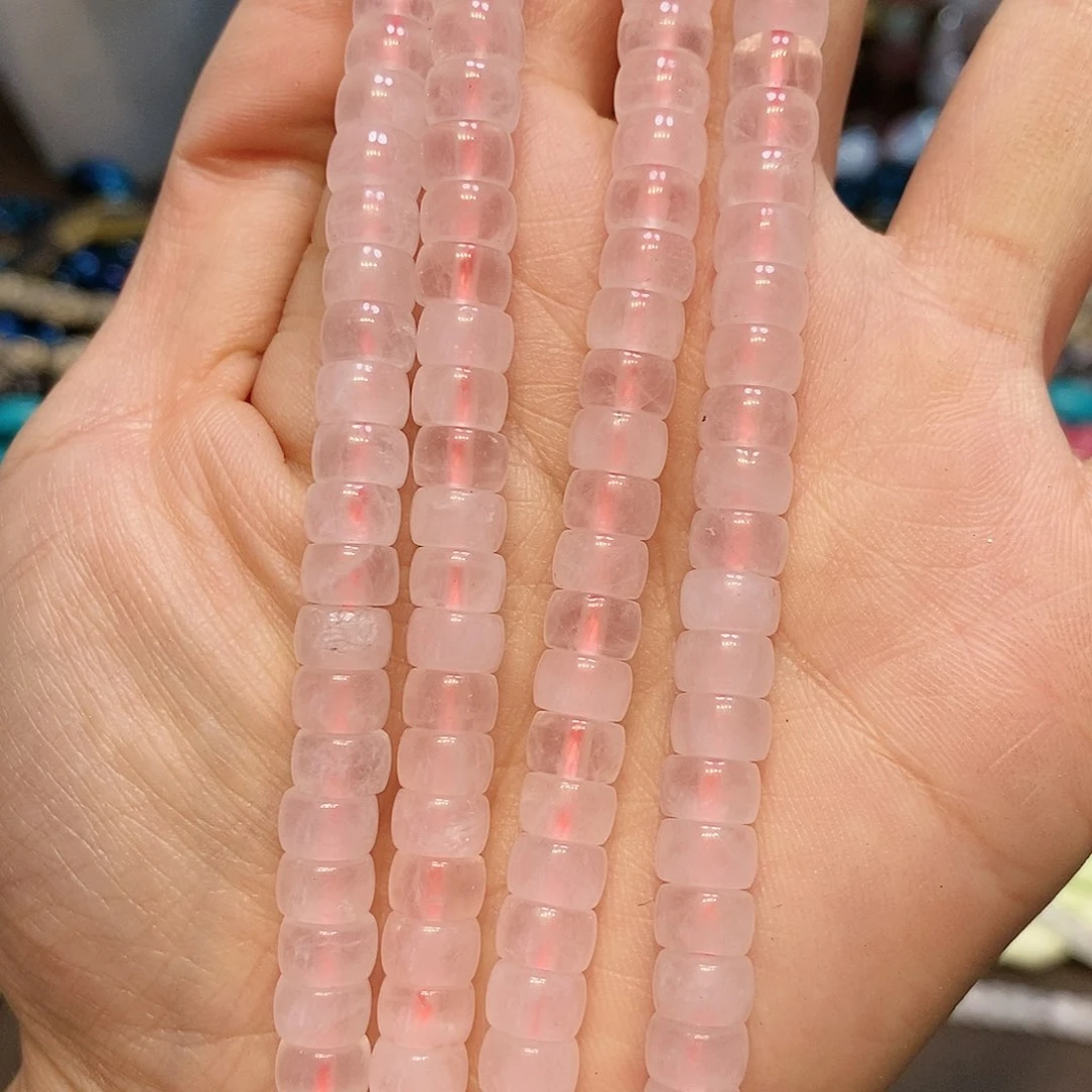 玛瑙/玉髓散珠粉水晶剁珠一条7mm