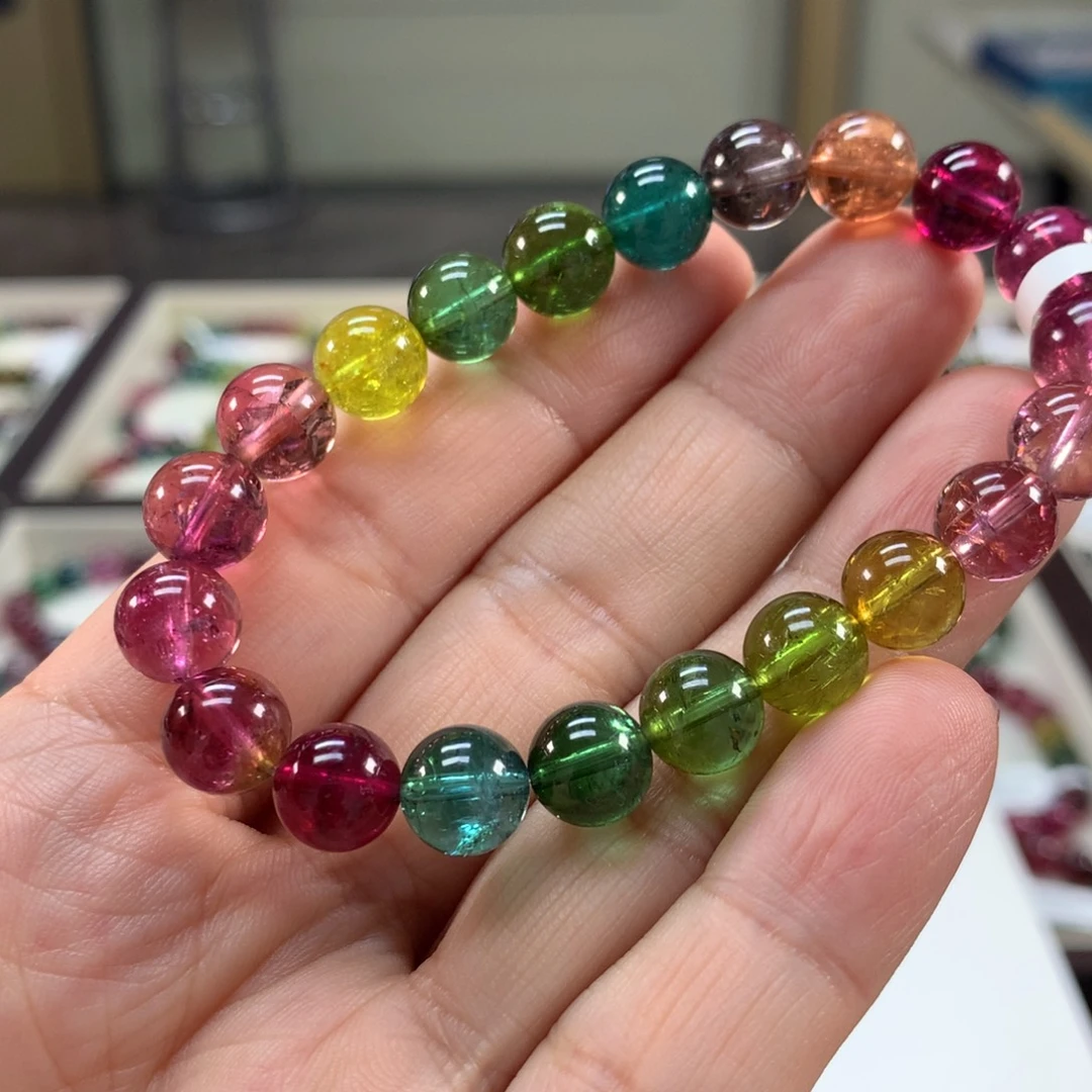 碧玺未镶嵌手链8.8左右