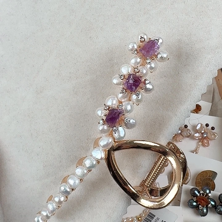 柿***哦淡水珍珠未镶嵌发饰