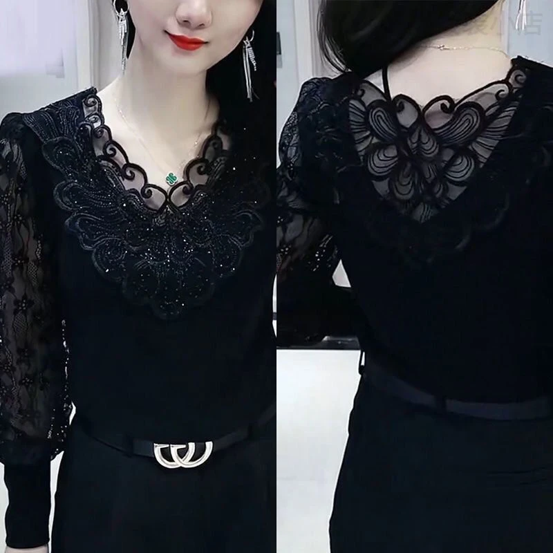 2025年春季女新款V领美背小衫女韩版甜美内衣衫修身显瘦打底衫潮