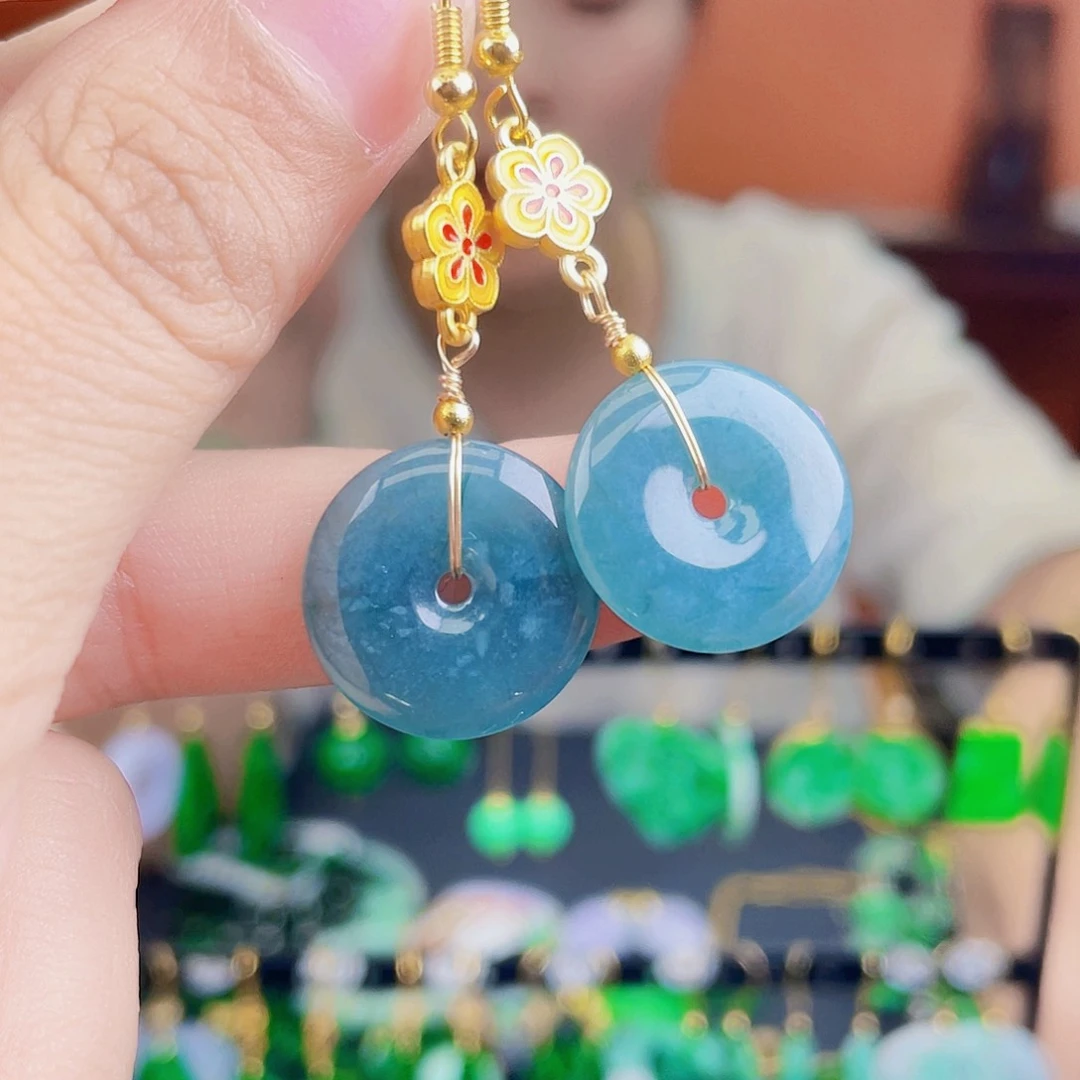 翡翠未镶嵌耳饰饰品