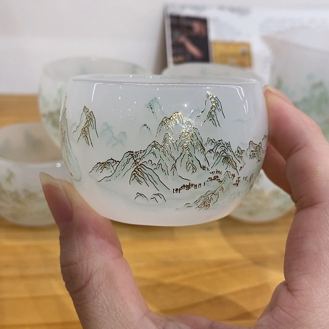 琉璃手工艺品千里江山客杯