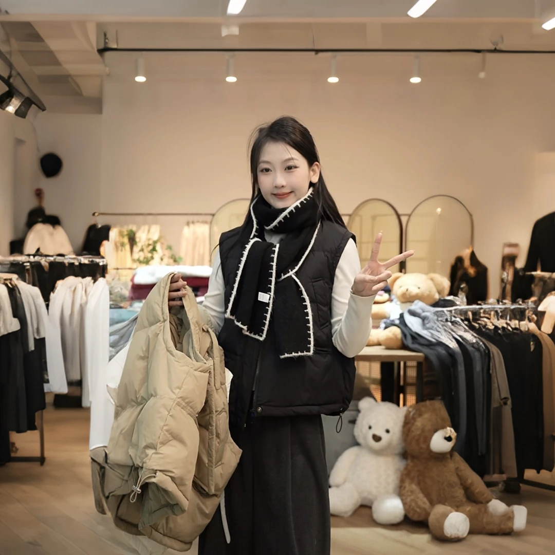 【闵笑一】南岛故事 25早秋新款马甲百搭保暖上衣潮牌女装羽绒马夹