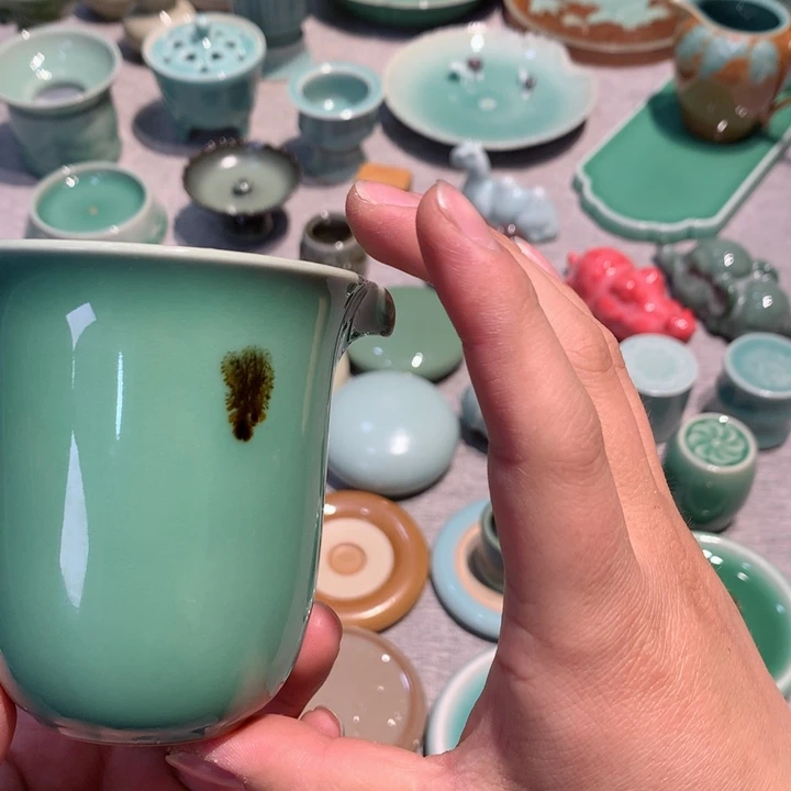 萬***囍龙泉青瓷茶具公道杯