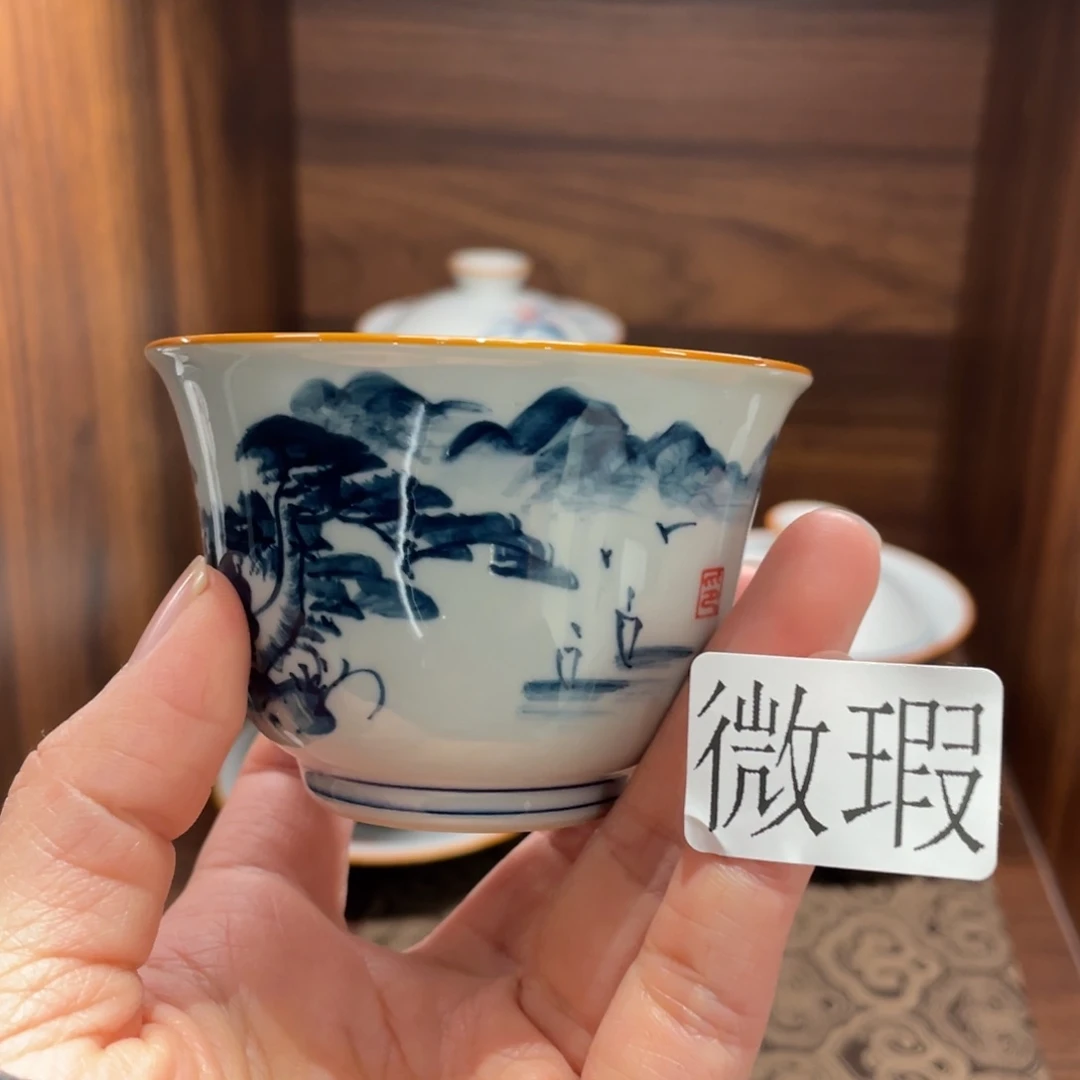 微瑕釉下彩纯手绘