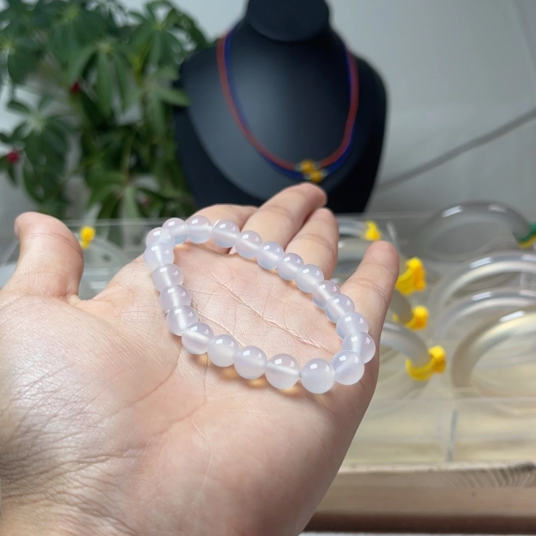 石英质玉银S925镶嵌耳钉