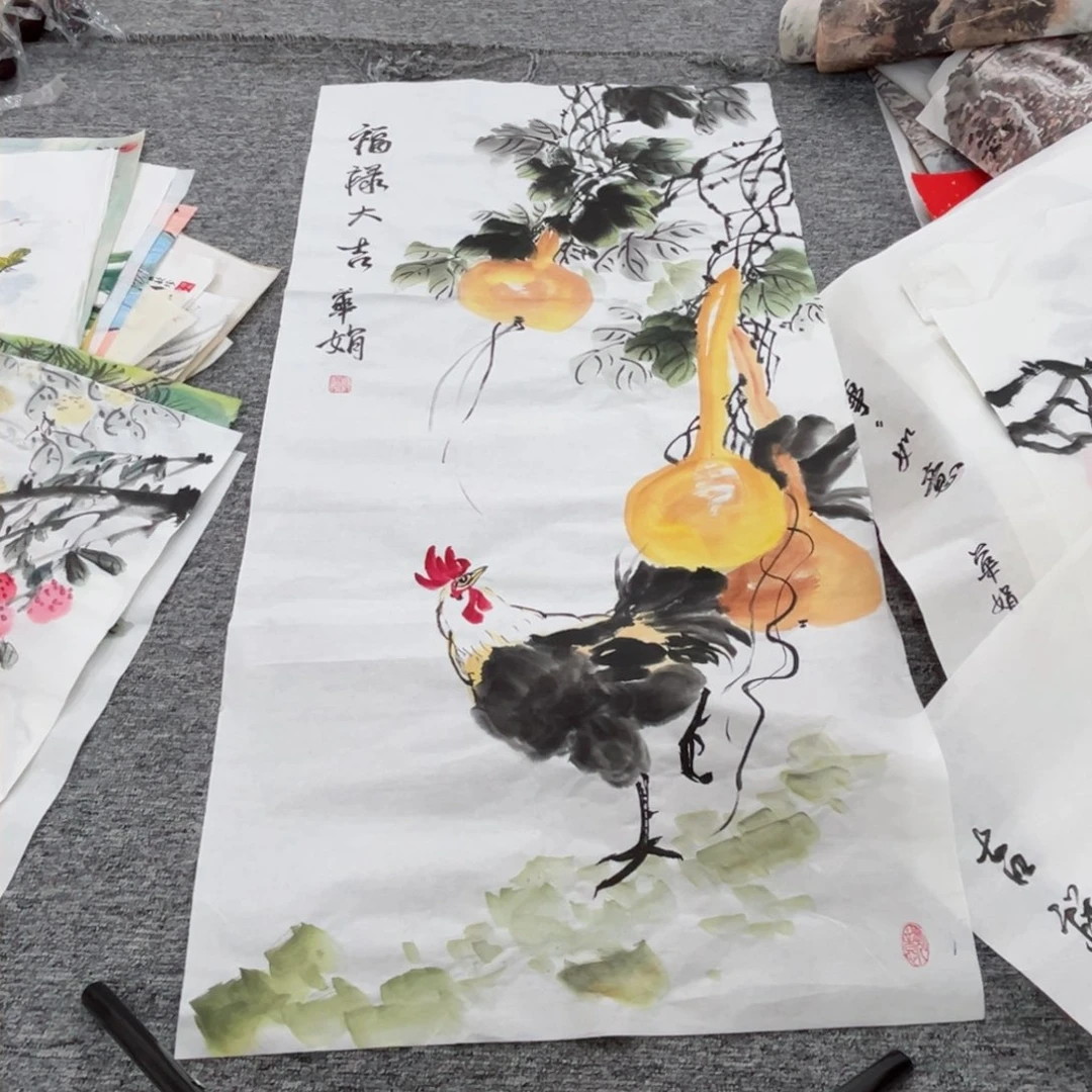 国画华娟老师三尺绘画