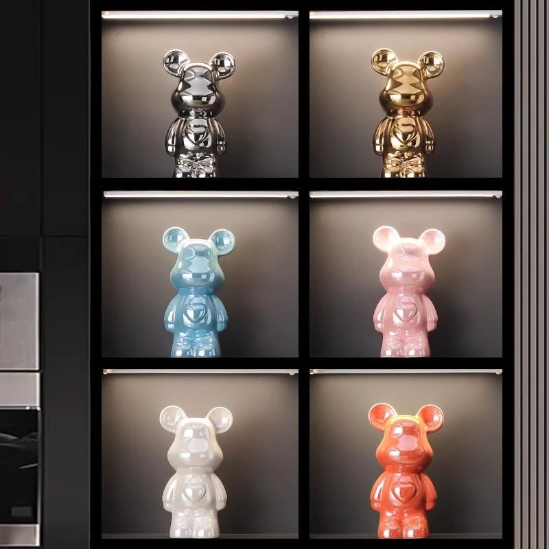 暴力熊摆件轻奢高档陶瓷酒柜客厅玄关电视柜存钱罐家居装饰品送礼