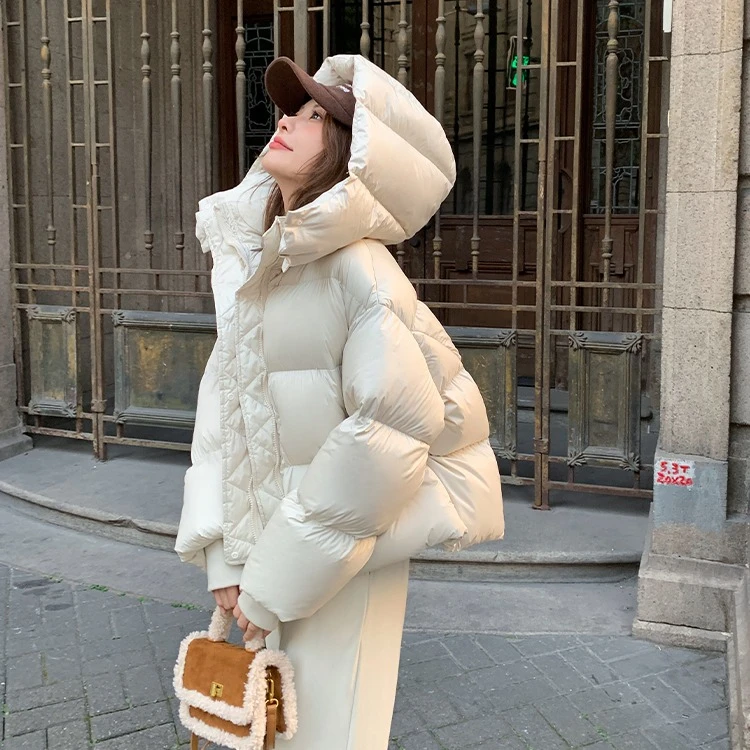 高品质服超厚宽松小个子连帽面包服短款云朵puff泡芙棉衣