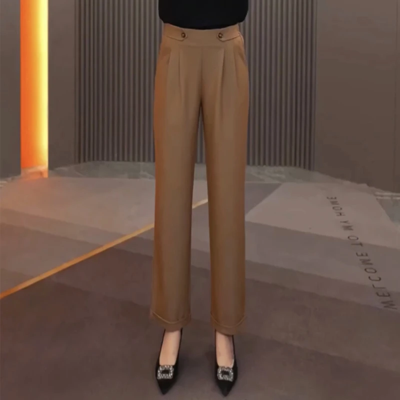 6861春夏新款设计感宽松显瘦高腰休闲九分哈伦裤5