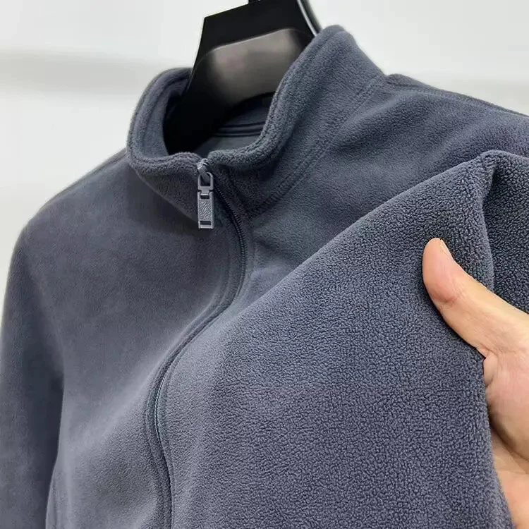 摇粒绒外套男女抓绒衣内搭冲锋衣内胆秋冬季双面加绒加厚保暖上衣