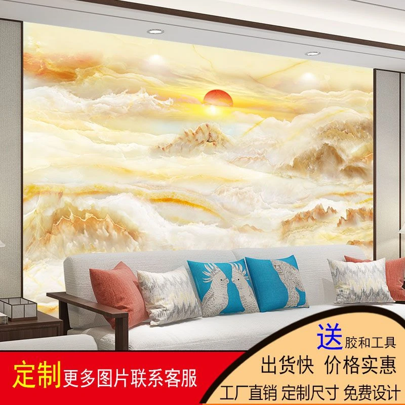 3D大理石纹电视背景墙壁纸客厅沙发大气立体轻奢壁画定制壁布